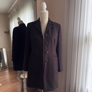 Petite Sophisticate Vintage Brown Longline Blazer Size 2
